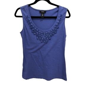 Alfani Women's Purple Bead Embellished Scoop Neck Cotton Tank Top Size S NWT